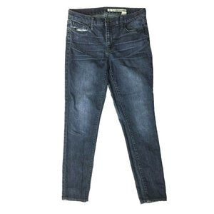 DKNY Jeans Womens Size 6 Medium Wash Straight Leg Blue Denim Whiskers 30x29"